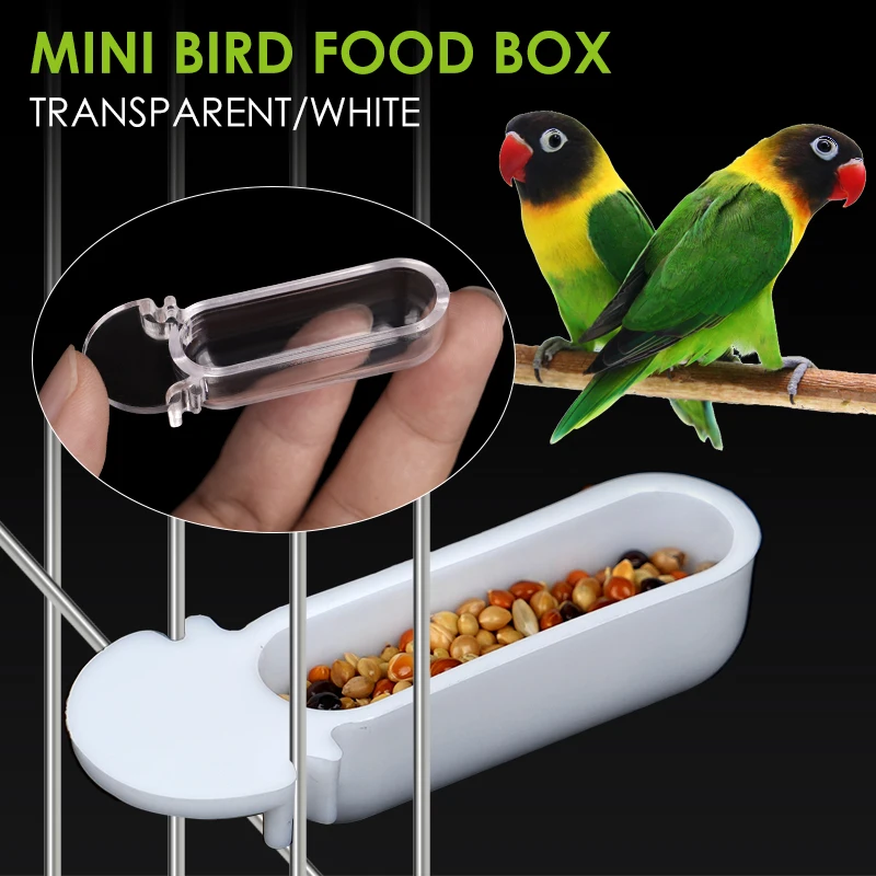 10pcs Small Bird Plastic Food Cup mini Convenient Hanging Food Feeder Box for Canary Finch Small Size Bird Feeder