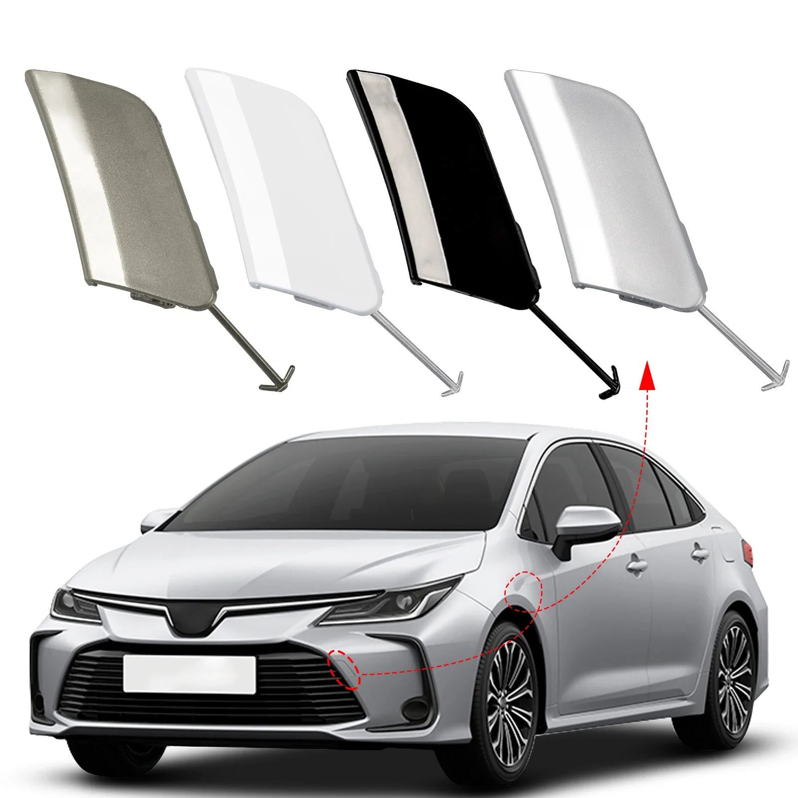 

Front Bumper Tow Hook Cover Cap Towing Eye For Toyota Corolla Altis Accessories 2019 2020 Sedan EU Version 52128-02920