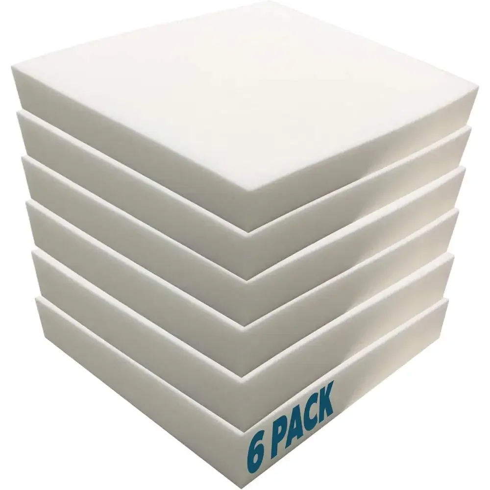 oamma 7” x 24” x 24” (6 Pack) - Medium Density Outdoor Couch Cushion Replacement or Patio urniture, Square oam Pad or Couch Cush