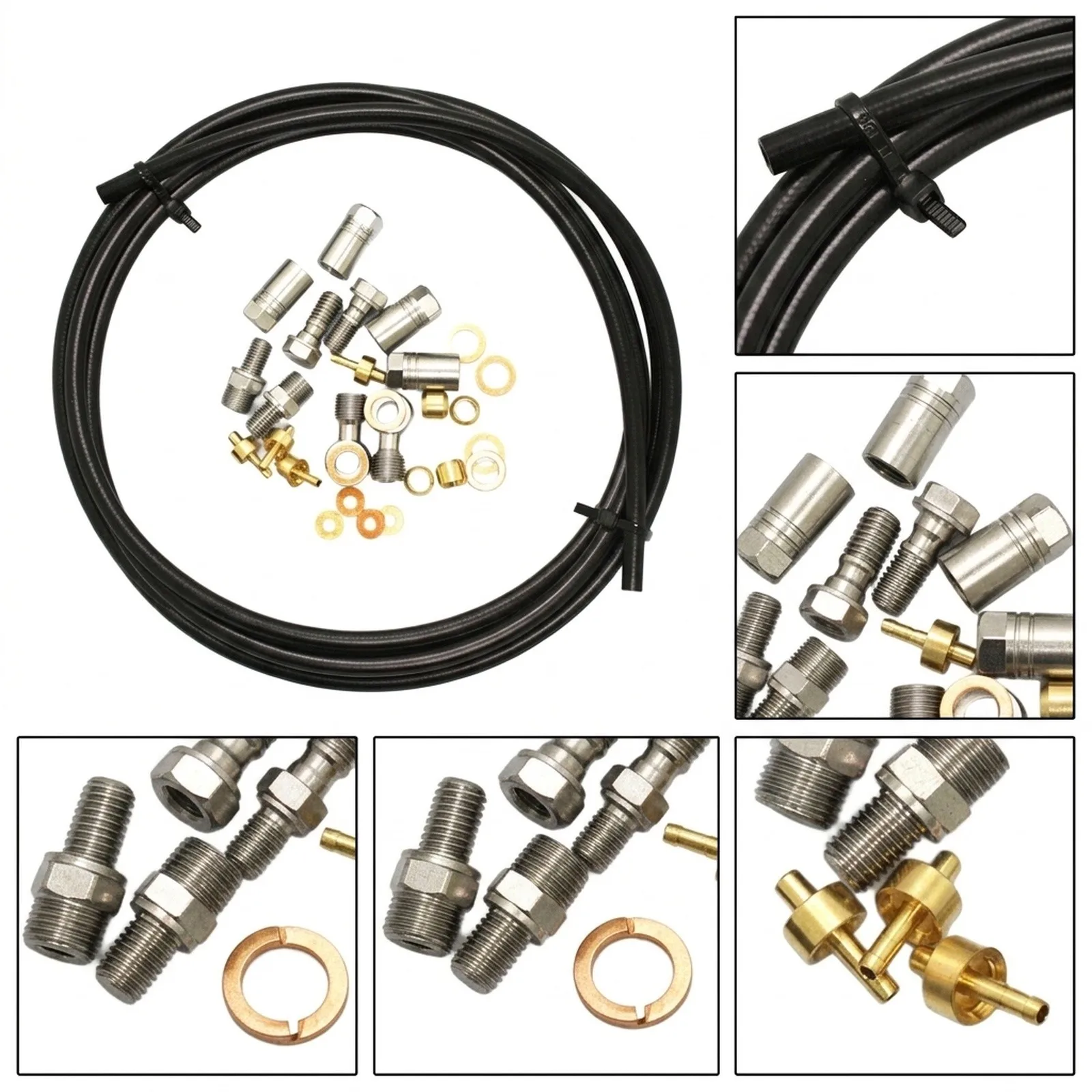 2.5m Hydraulic Brake Hose with for banjo Connector Kit Designed for Hope Braking Systems Front Rear Caliper and Lever