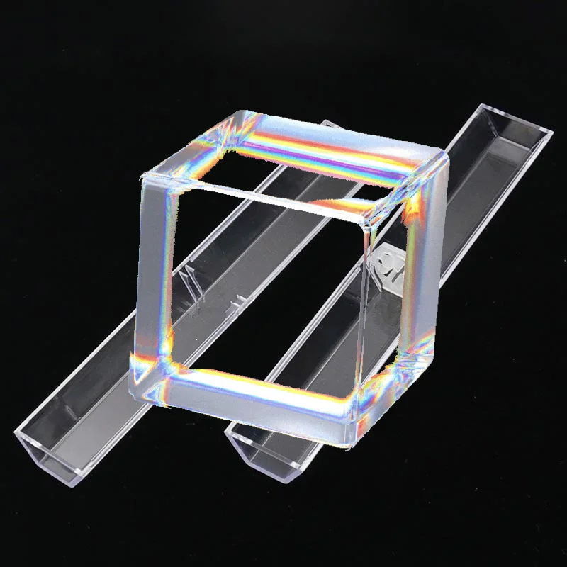 Clear PC Storage Tube Box Transparent Tweezers Holder Cylinder Square Pipe Organizer for Home Office Craft Supplies