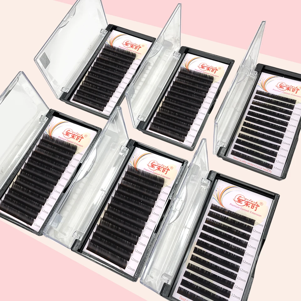 Extension de Faux-Cils Classiques en Faux Vison de Toutes Tailles, Outil de Maquillage, 12 Rangées
