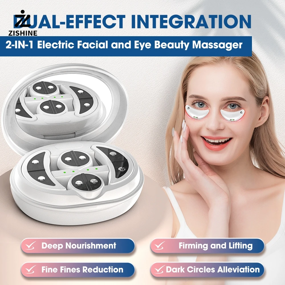 

EMS 2-in-1 Eye and Face Massager, comes with 6 gel packets to promote eye cream absorption and has an ultra-long battery life.