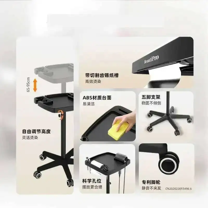 

Arcylic Roulette Salon Cart Trolley Simple Rolling Cart Barber Equipment Professional Aesthetic Trolley Plastic Chariot