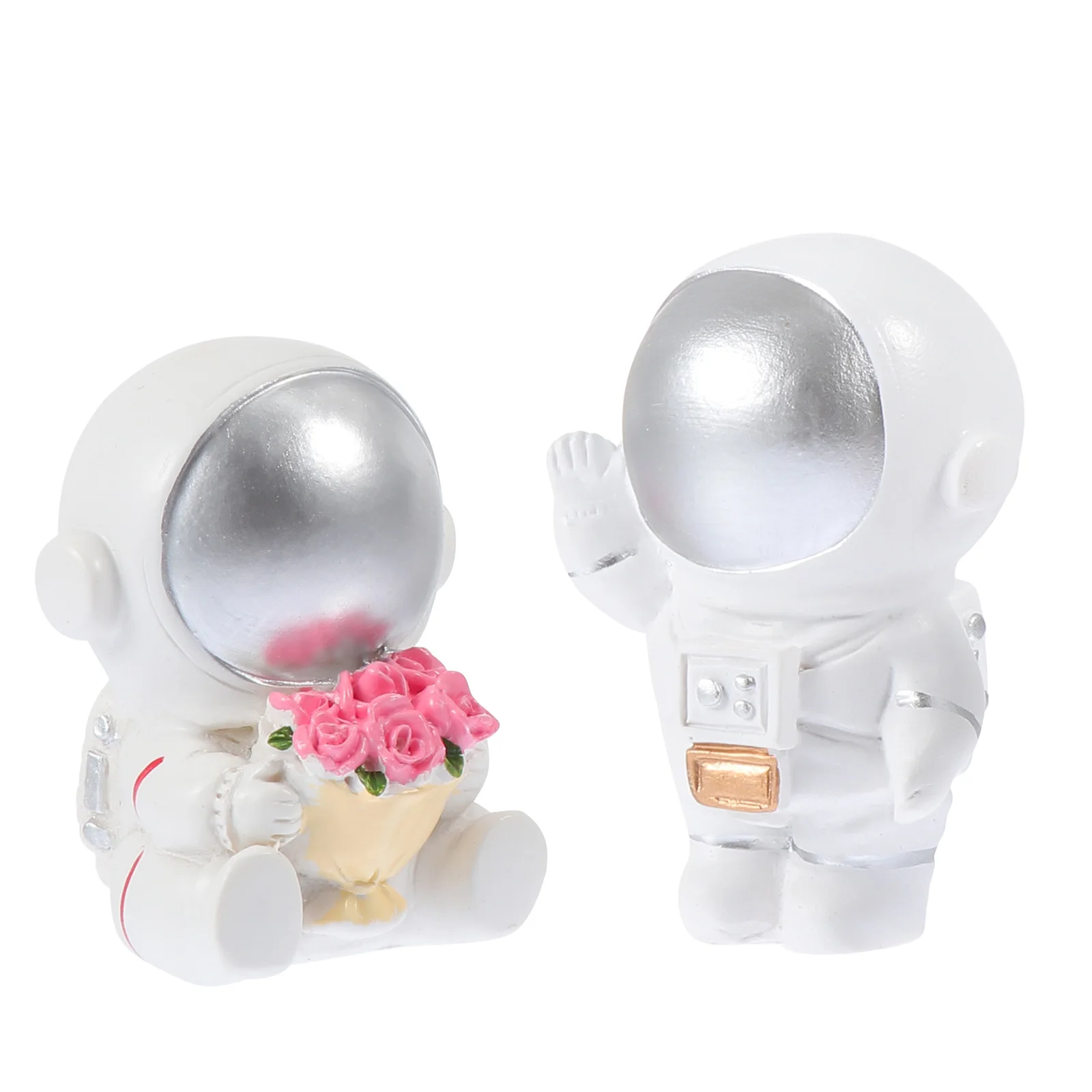 

2Pcs Mini Astronaut Figurine Realistic Design Resin Craft Material Home Decoration Living Room Bedroom Office Adornment
