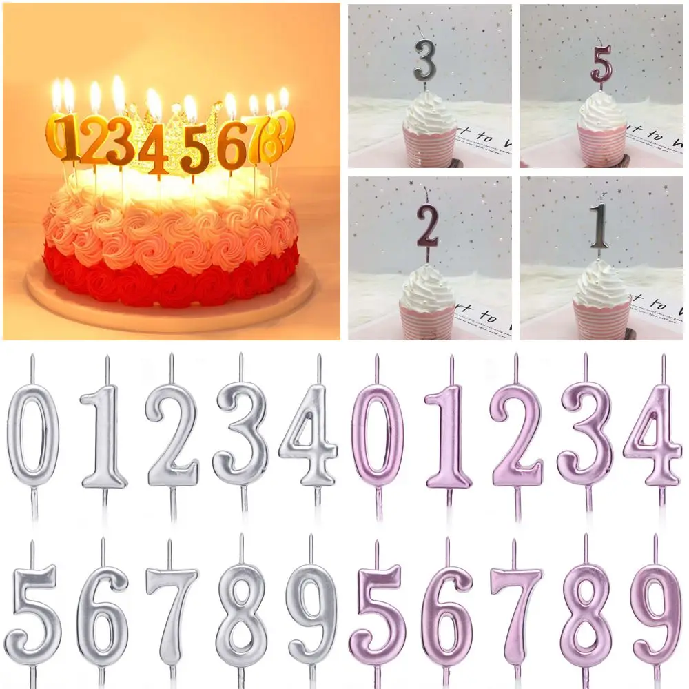 1 PC 0-9 Party Supplies Ornaments Cupcake Decor Happy Birthday Cake Topper Number Candles