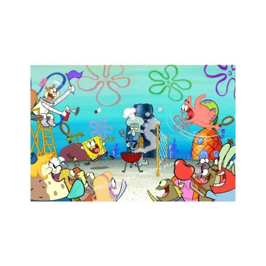 Spongebob Squarepants Puzzle Pieces for Kids Adults Intellectual Cartoon Wooedn Jigsaw Puzzle Family Game Gifts