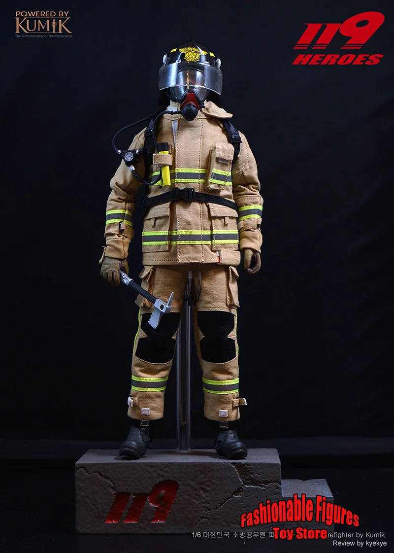 KUMIK KMF23-F02 1/6 Men Soldier The Police Station Next To Fire Station Korean Firefighters Dolls 12Inch Full Set Action Figure