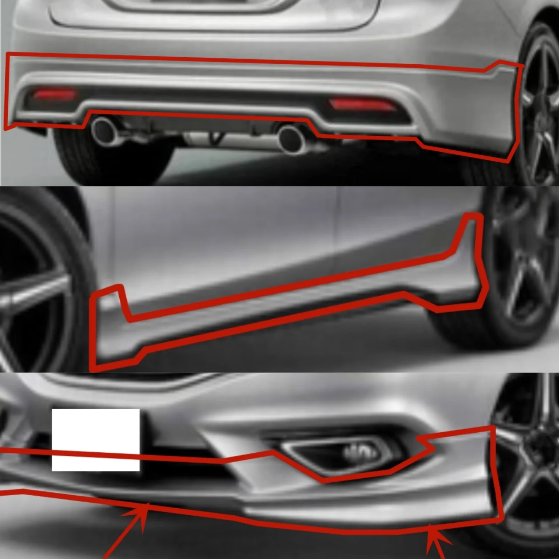 

Body Kit Unpainted Front Rear Lip Side Skirt for Honda Jade Modified New Style Surround Car Accessories