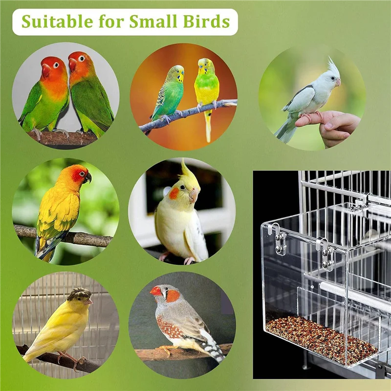 

No Mess Bird Feeder For Cage Bird Feeder Automatic Bird Feeder For Acrylic Bird Feeder