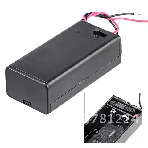 

1Pc 9V Battery Holder Box with Wires Lead 9 Volt Battery Case Box ON/OFF Switch Cover Case For 6F22 PP3 Dropshipping