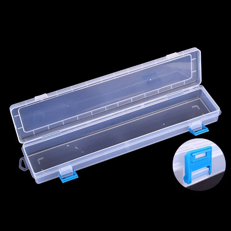 White Storage Box 33x7x3.5cm For Brushes Painting Pencils Watercolour Pen Container Drawing Tools Organizer Plastic Beading Box