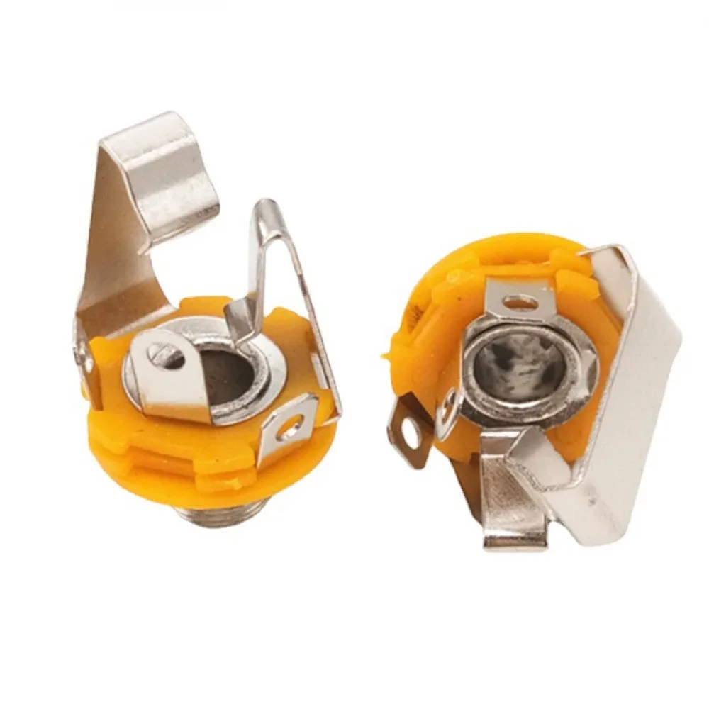 10 SZT. Gniazdo audio stereo żeńskie 6,5 mm, wtyk do lutowania, panelowe, dwukanałowe, typ mikrofonowy