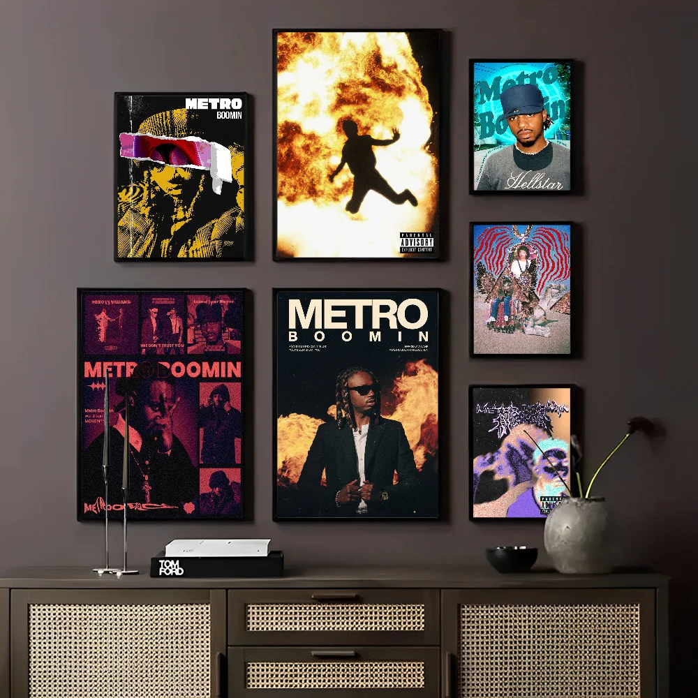 Popular Rapper Metro Boomin Self-adhesive Art Poster Retro Kraft Paper Sticker DIY Room Bar Cafe Stickers Wall Painting