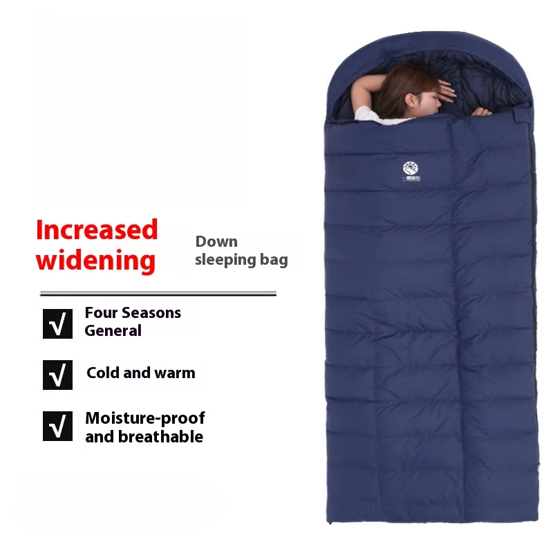 

Enlarged and Widened Goose Down Outdoor Camping Down Sleeping Bag Adults Are Cold-proof and Warm and Can BeCarried inAll Seasons