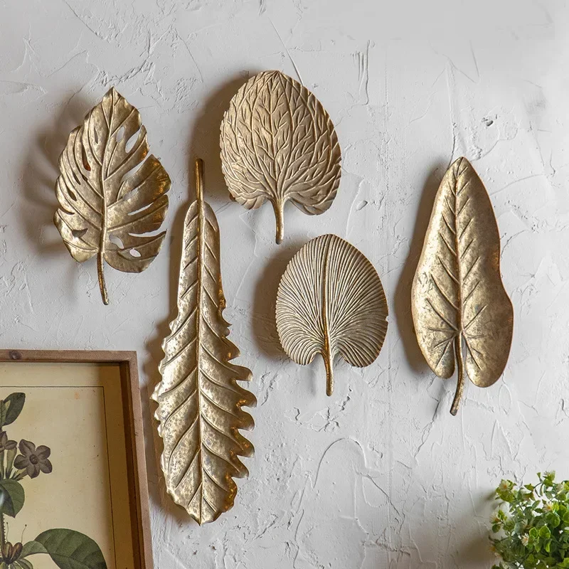 French Vintage Old Desktop Ornament, Wall Combination Hanging, Metal Leaf Small Fruit Plate, B&B Jewelry Crafts