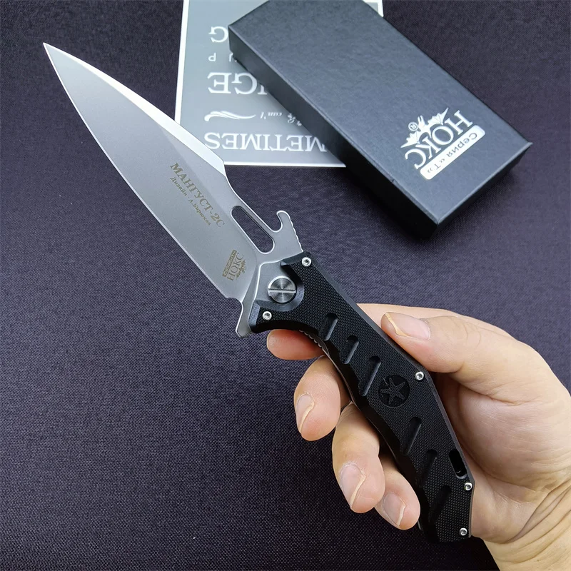 HOKC G10 Handle Outdoor Camping Fishing Survival Rescue Hunting Tactics multi-purpose portable pocket EDC knives