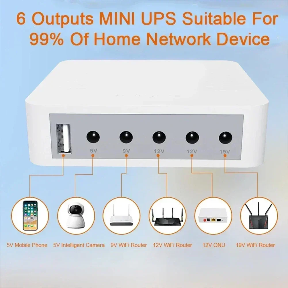 1 Pc 13200mAh Mini UPS Uninterruptible Power Supply, Router Backup Battery (5V, 9V, 12V, And 19V) Security Backup Power Tool