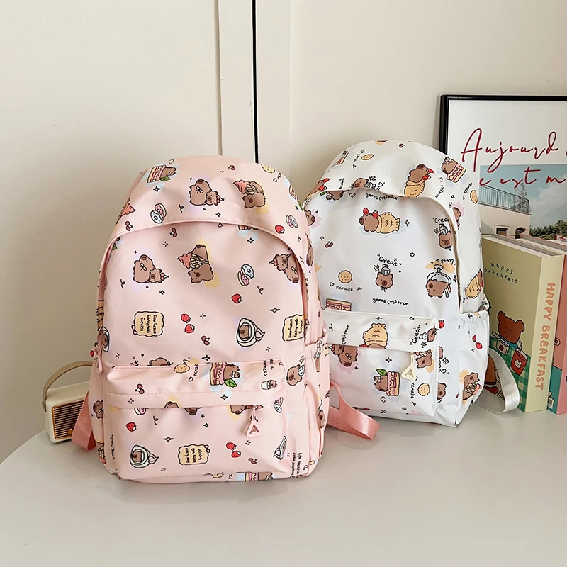 

Large-capacity Student School Bag Casual Solid Color Backpack Material Oxford Men New Backpack Multi-functional Simple Bag