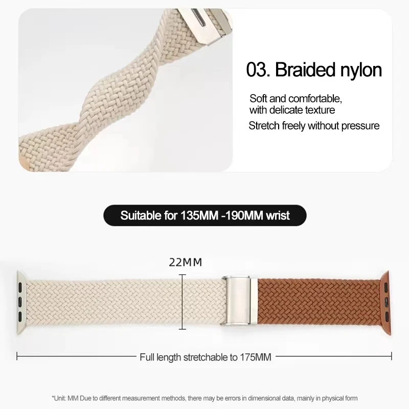 Braided Nylon Strap For Apple Watch Ultra 3/2 49mm 11 10 9 8 6 SE3 5 Bracelet iWatch 46mm 42mm 45mm 41mm 44mm 40mm Two-Tone Band