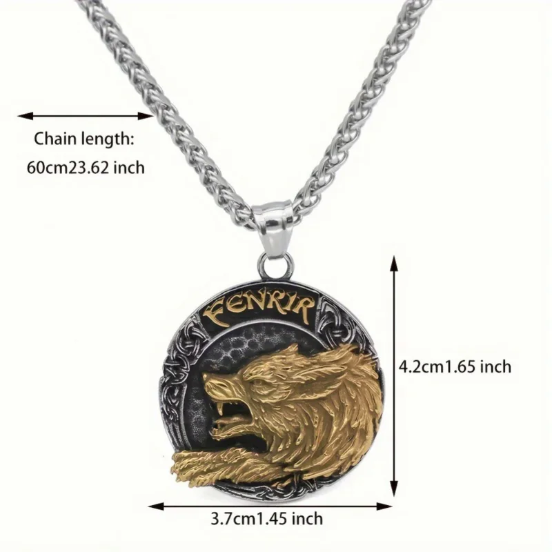 Fashion Viking Fenrir Wolf pendant necklace for Men Women hip hop punk jewelry