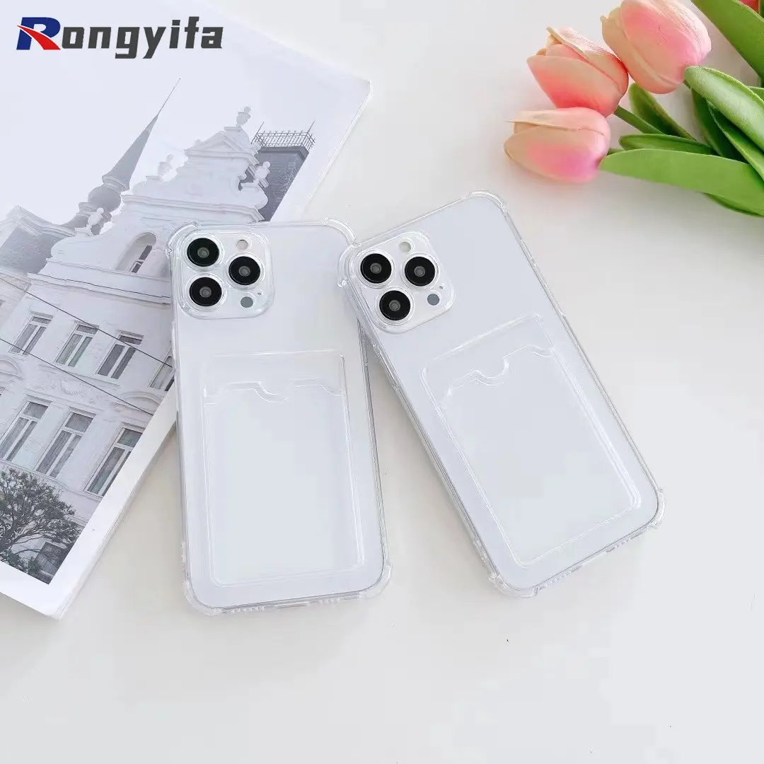 For Xiaomi Redmi A1 Plus + 10 10C 9 9A 9T 8 Note 11 10 9 8 Pro 11S 10S 9S Case Soft TPU Wallet Cover Card Holder Clear Case
