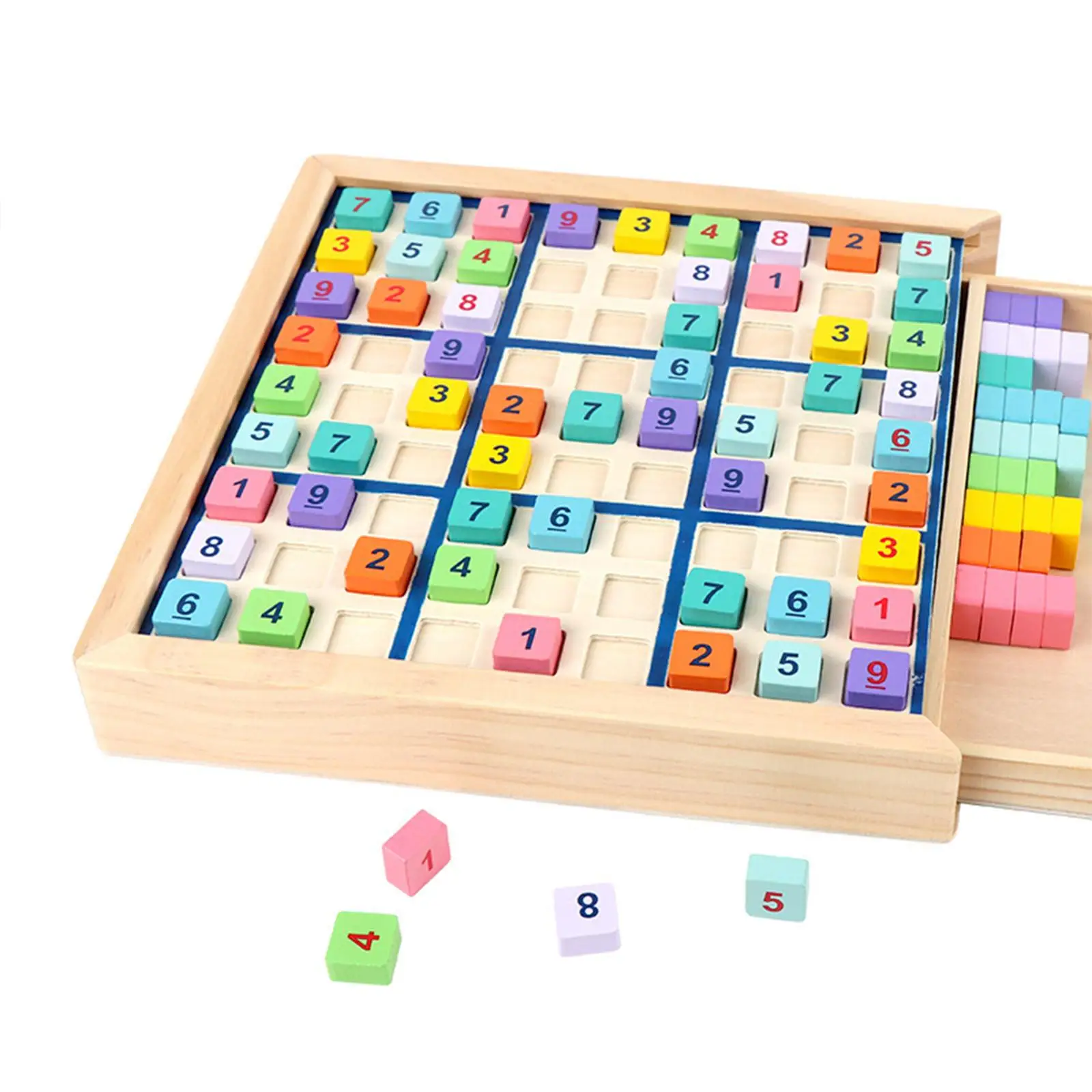 Wood Sudoku Puzzle Playset Montessori for 3 Years and up Kids Thinking Game