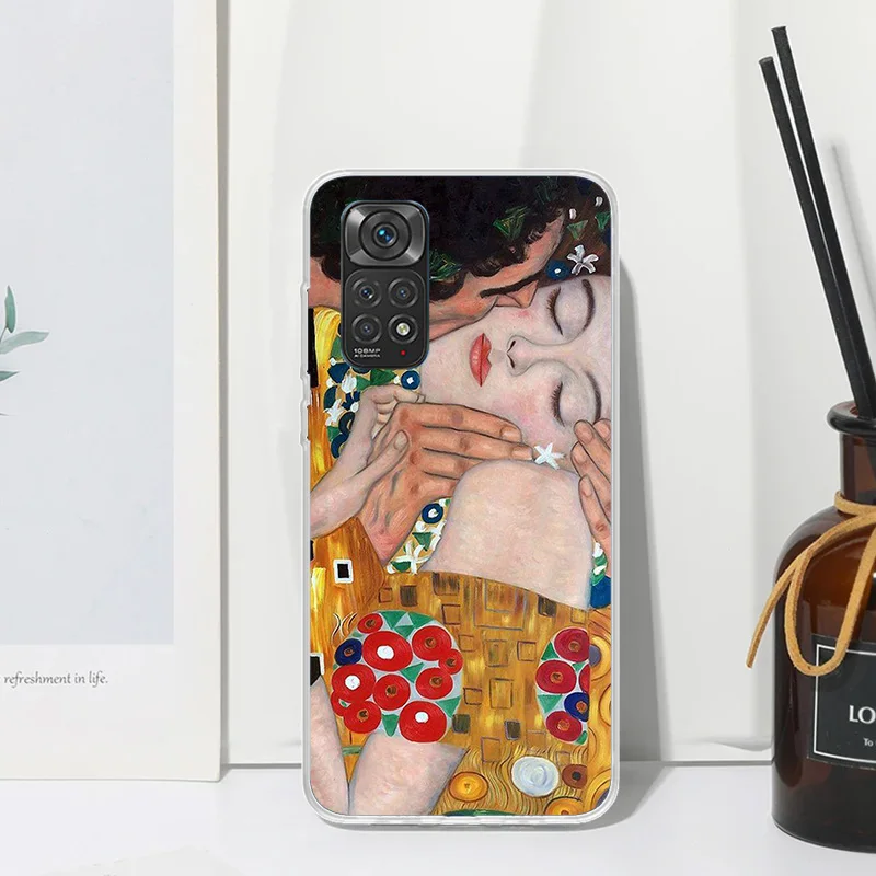 Kiss by Gustav Klimt Desig Phone Case For Xiaomi Redmi Note 13 14 12S 11S 10S 12 11E 10 Pro Plus 11T 9S 9 8T 8 7 Art Fundas Back image 4