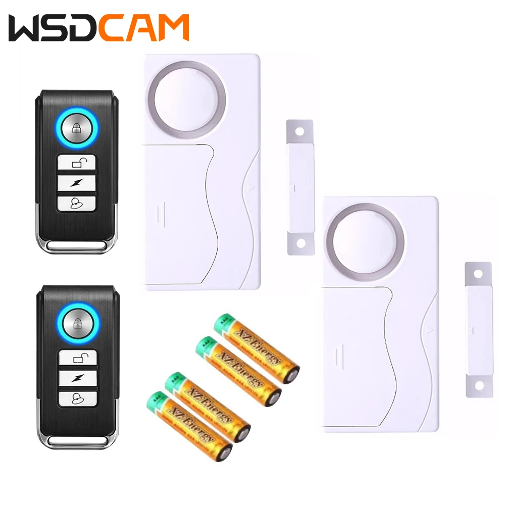 Wsdcam Wireless Door Alarm with Remote, Windows Open Alarms,Home Security Sensor, Pool Alarm for Kids Safety, Sliding (2 pack)