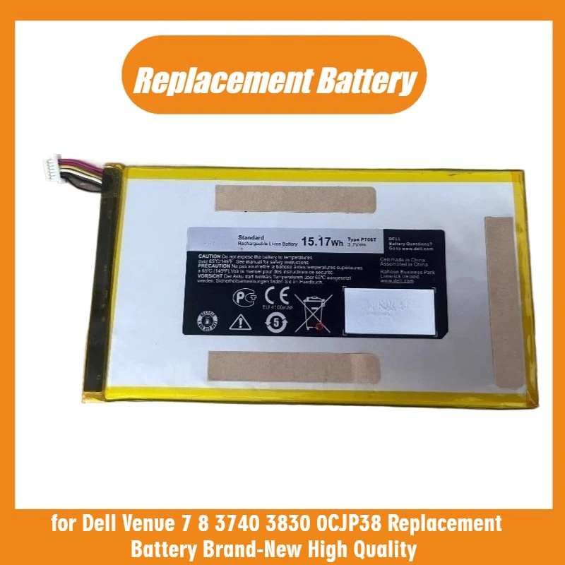 

Аккумулятор для планшетного ПК 3,7 В 4100 мАч P706T для Dell Venue 7 8 3740 3830 0CJP38, сменный аккумулятор, совершенно новый, высокое качество