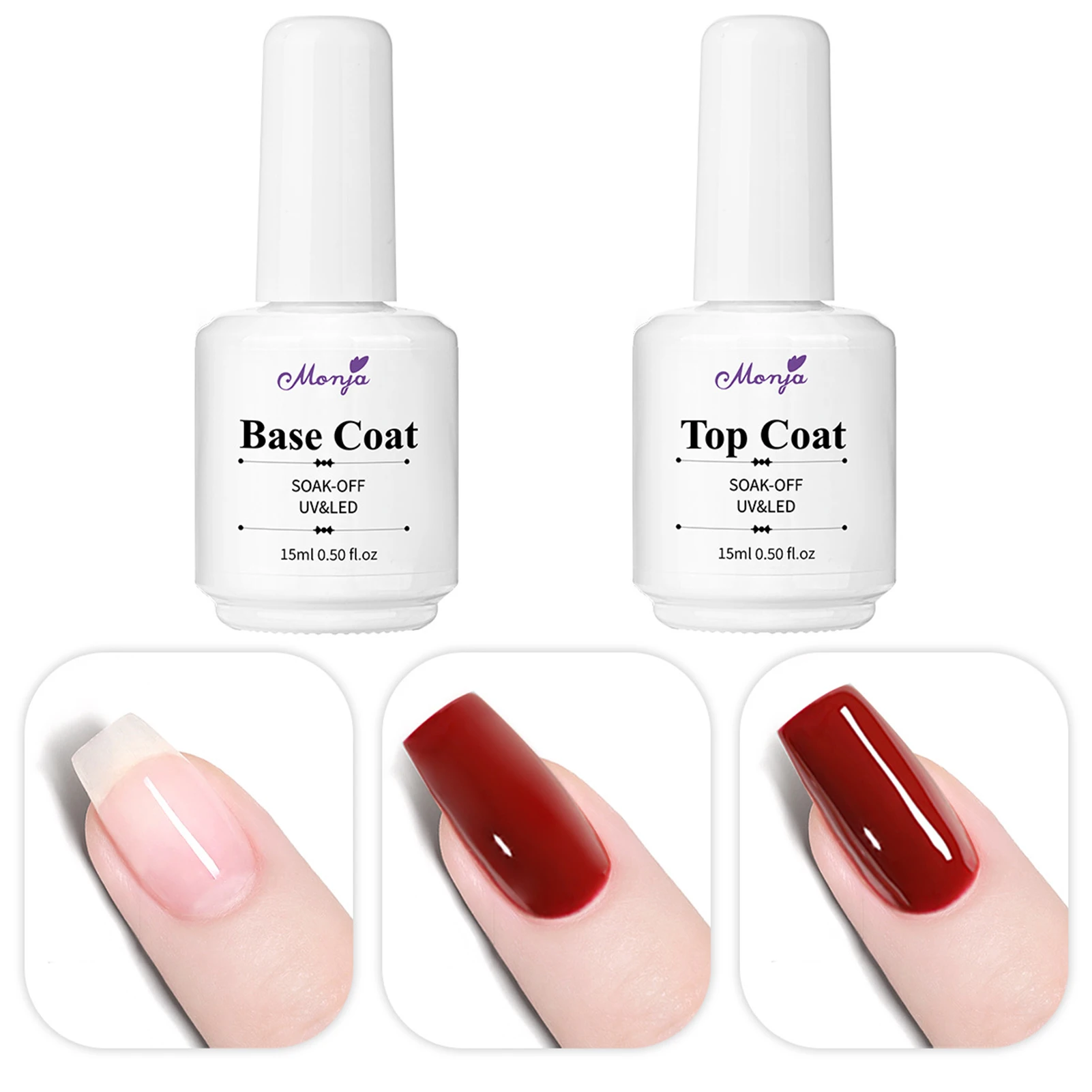 Nail Art Base and Top Coat Nail Gel Long Lasting Gel Fast Dry Manicure Polish for Home DIY and Nail Salon