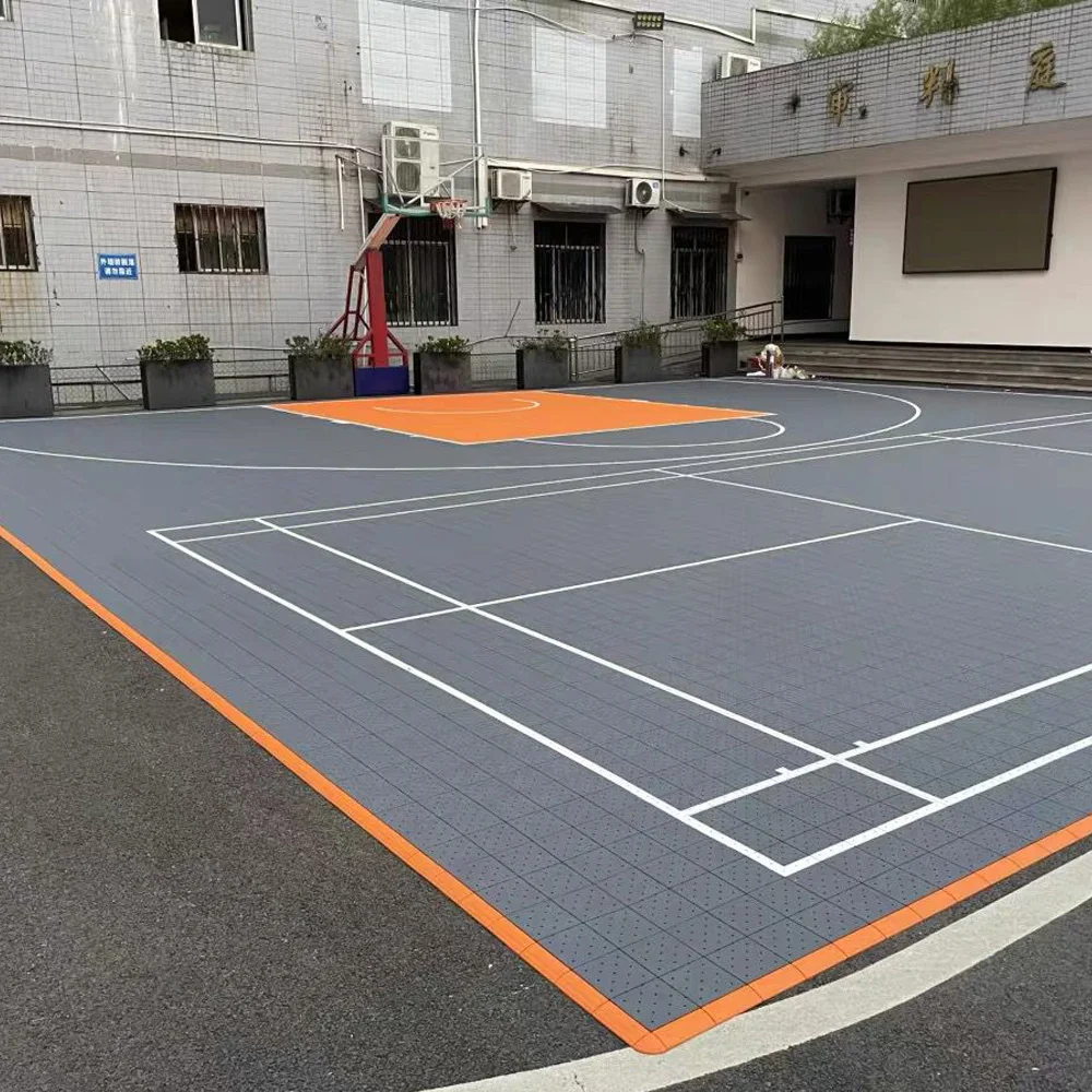 Professional Backyard Sport Court, Interlocking Floor Tiles, Outdoor, Basketball, Half Court, 3x3