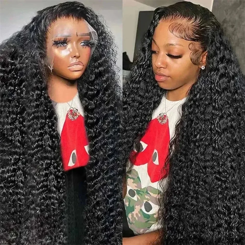 

200 Density Deep Wave 30 38 Inch Lace Front Human Hair Wigs 13x4 13x6 Transparent Lace Frontal Wig Brazilian Remy Glueless Wig