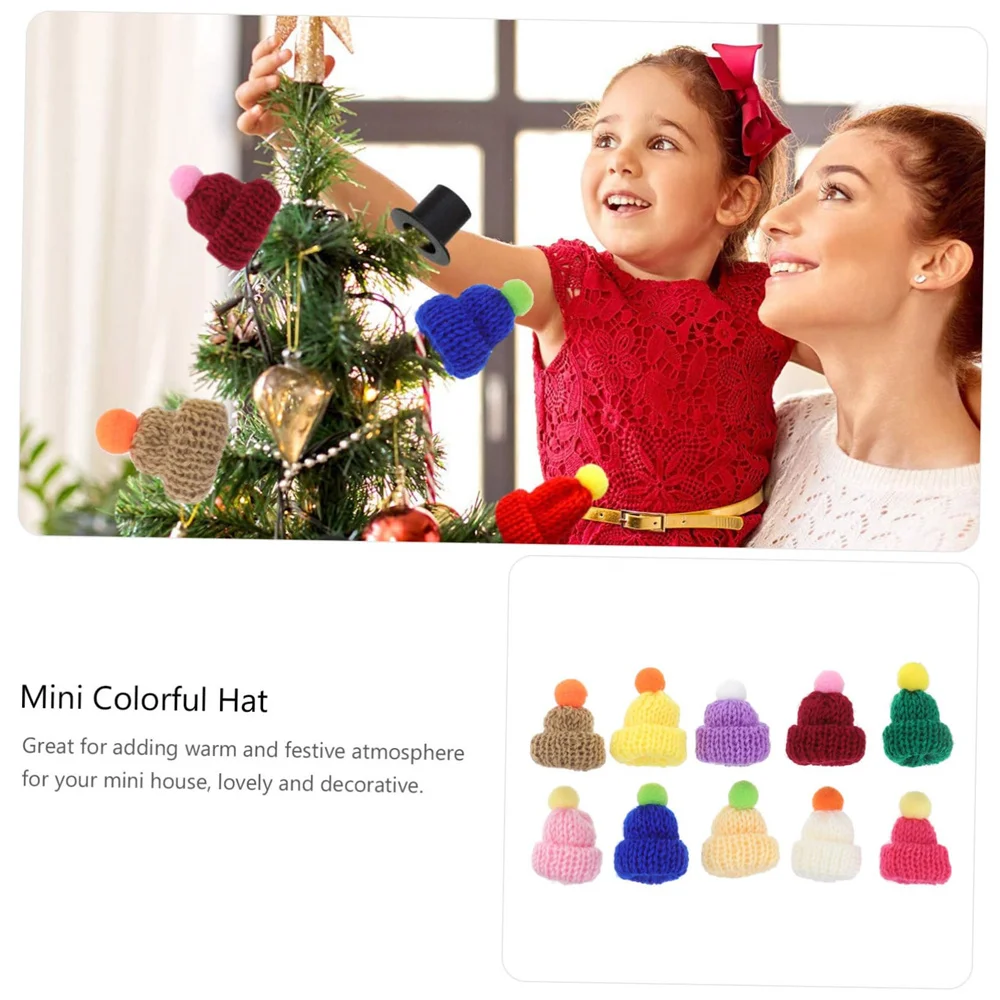 Cute Knitting Mini Pompom Hats DIY Craft Supplie Headwear Garment Doll Toys Decortion Children Scrapbooking Arts Small Cap