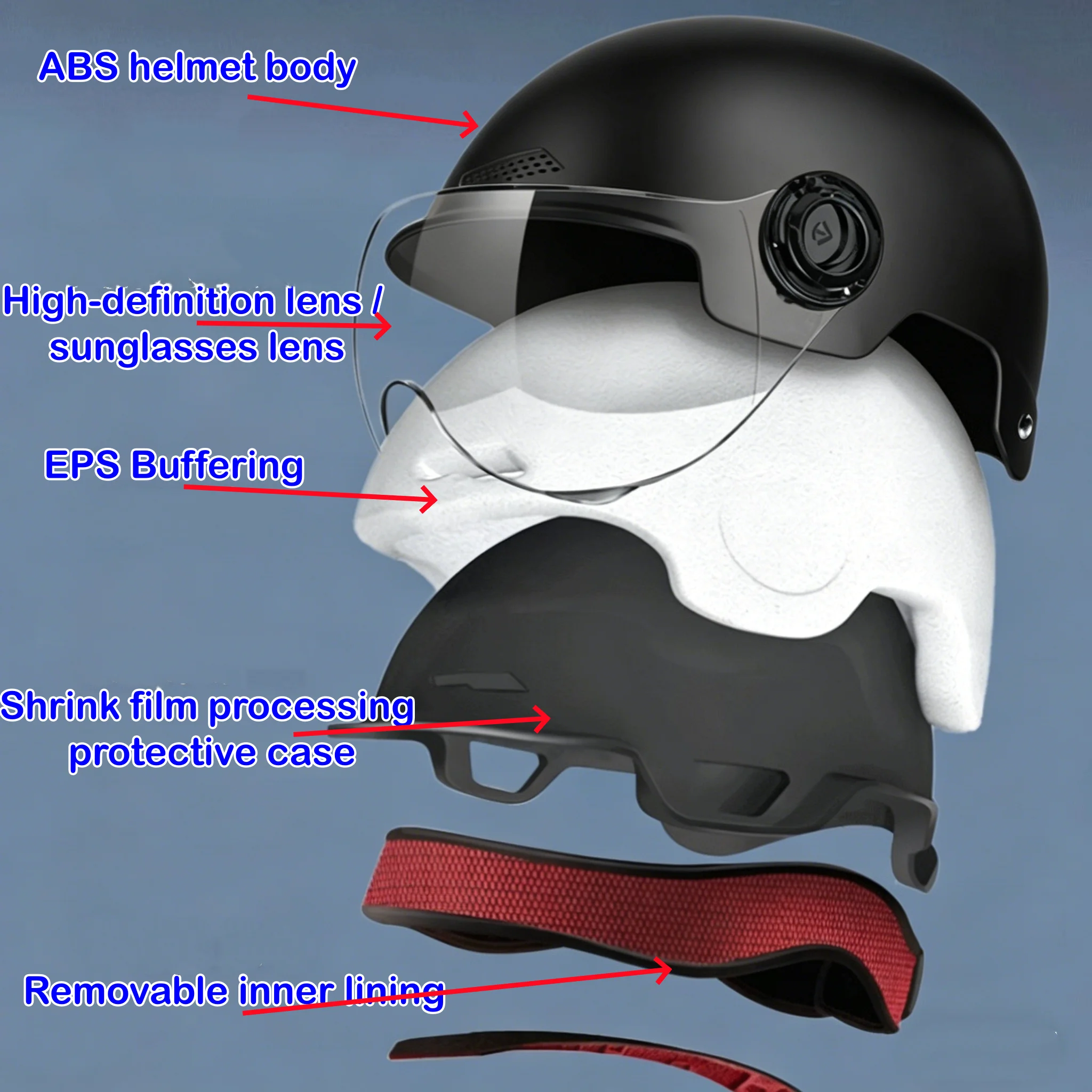 Breathable motorcycle helmet, sun protection, lightweight cycling safety helmet suitable for both men and women 5