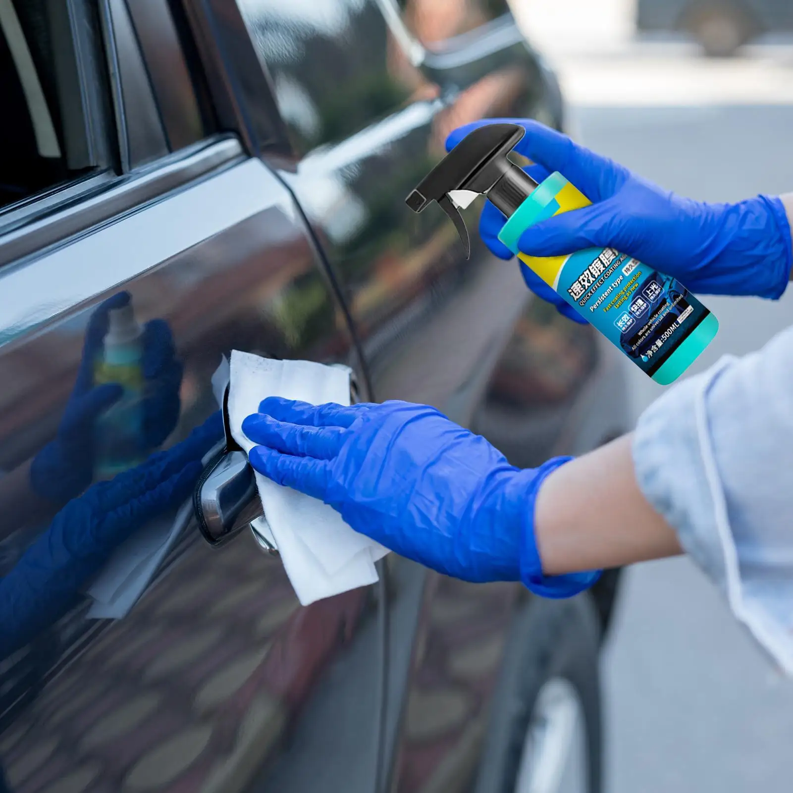 コーティング再生剤スプレー-車の塗装磨き-高光沢-500ml-uv保護-疎水性ワックス磨き液-外装用