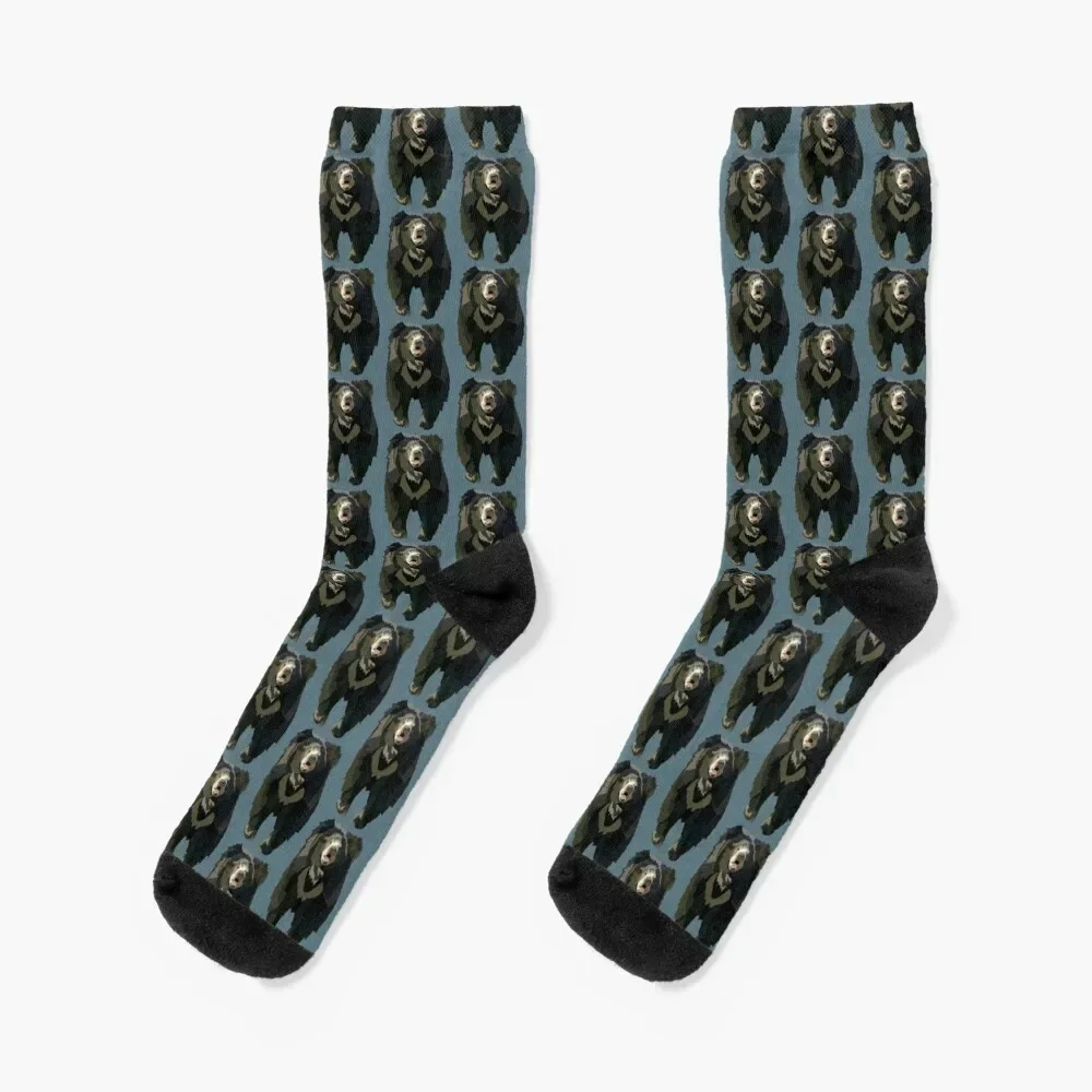 

S is for Sloth bear Socks winter kids anti-slip Ladies Socks Men's