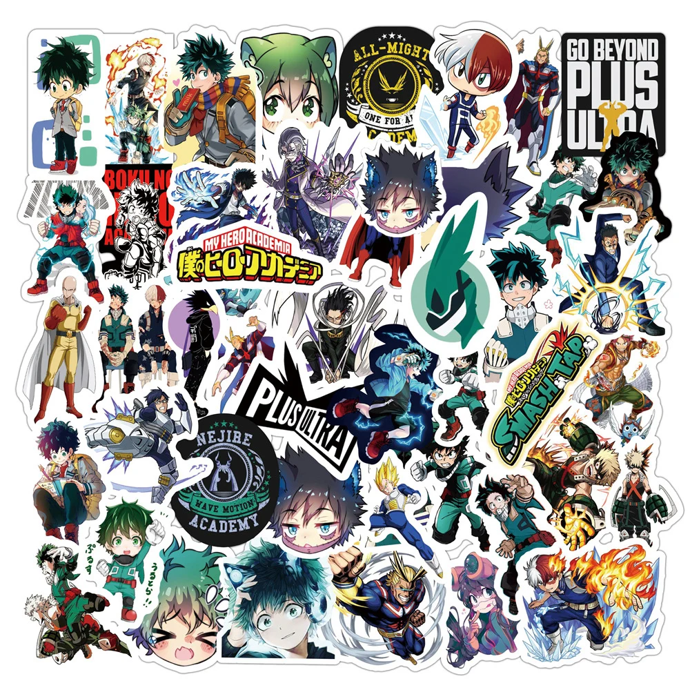 

10/30/50/100pcs Cartoon My Hero Academia Stickers Cool Classic Anime Sticker Notebook Suitcase Phone Graffiti Decal for Kids Toy