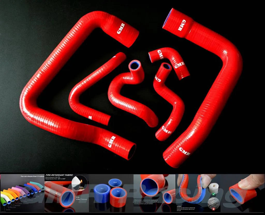 CAR Silicone Coolant Radiator Hose Kit Clamp For 1986-1993 87 88 89 90 91 92 93 Ford Mustang GT Foxbody 5.0 US RED BLUE BLACK