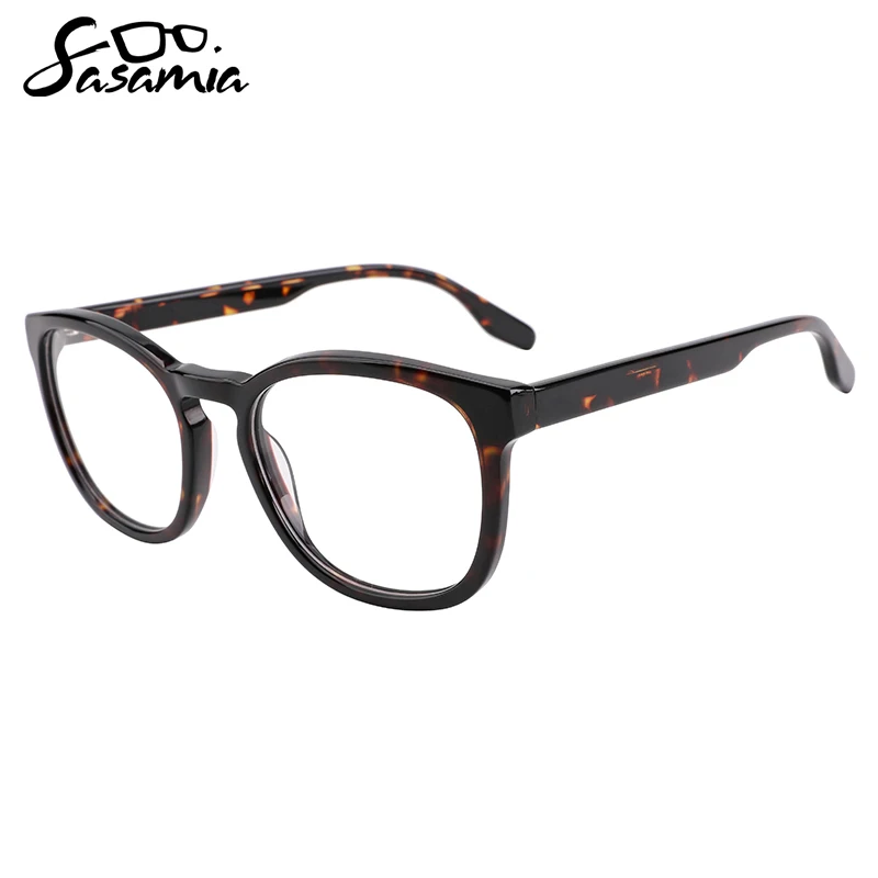 SASAMIA Male Eyewear Acetate Oval Glasses Frame Optical Prescription Glasses Classic Design for Men Glasses in 4 Colors WD1373