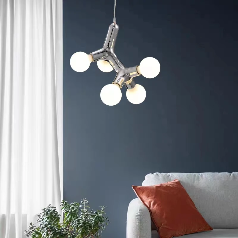 Italian Minimalist Style Designer With DNA Chandelier Living Room Modern Decoration LED Lighting