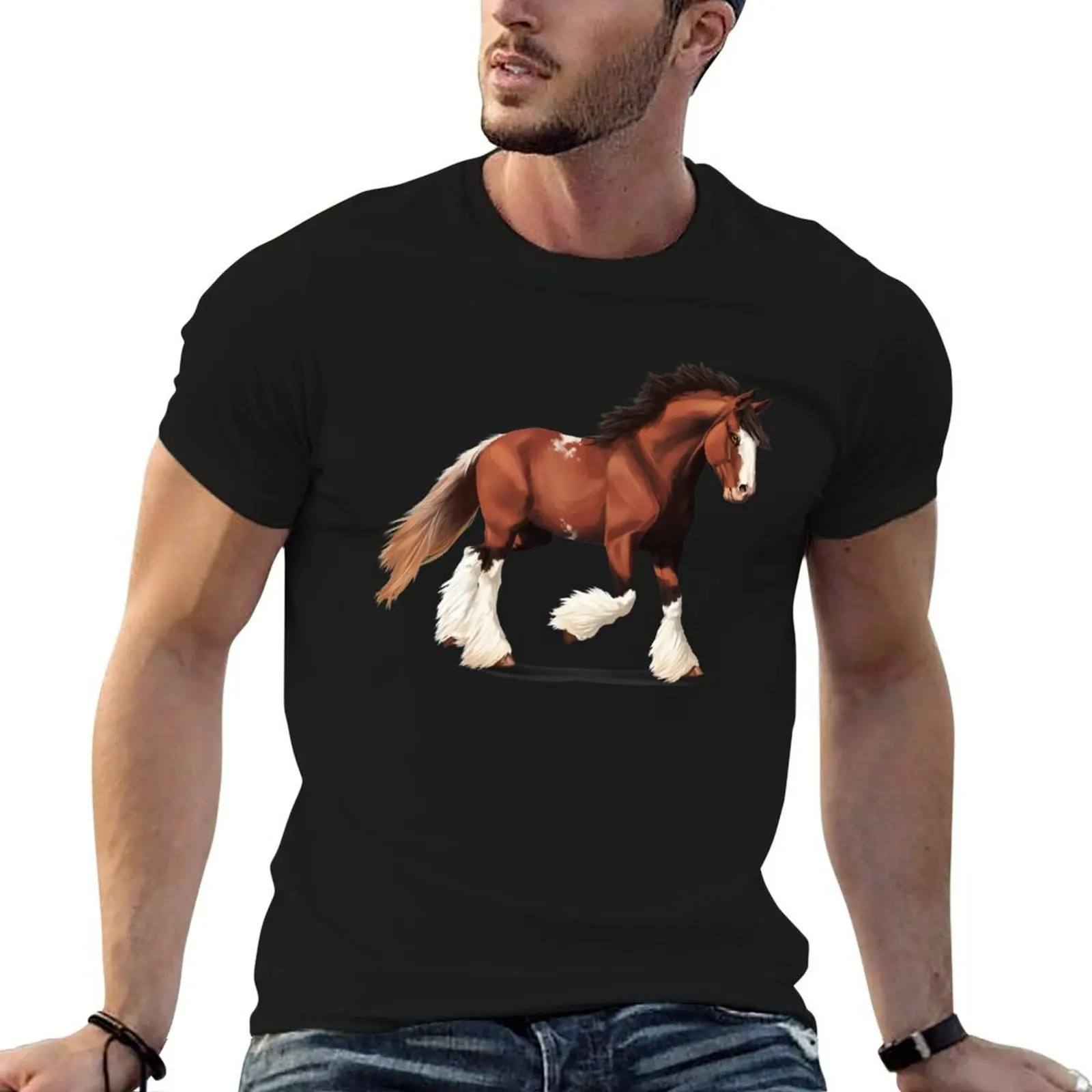 

man shirt cotton prints t Horse shirts T-Shirt with designer t shirts t Clydesdale