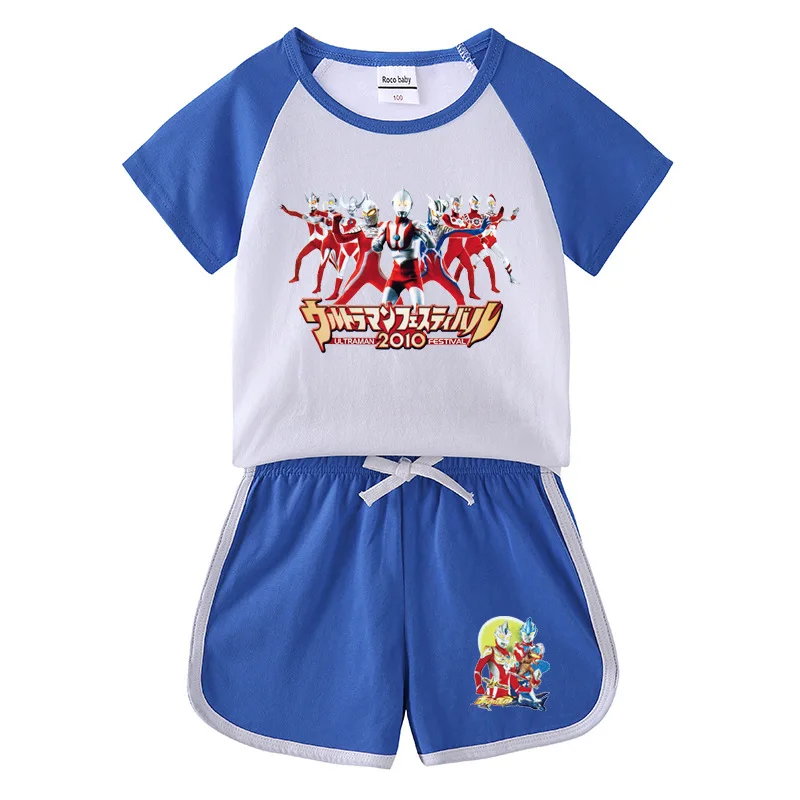 

2022 Altman Child Suit Summer New Kids Clothing Baby Short Sleeve T-shirt Shorts Girls Sports Two-piece Sets Ultrama Boys Shirt