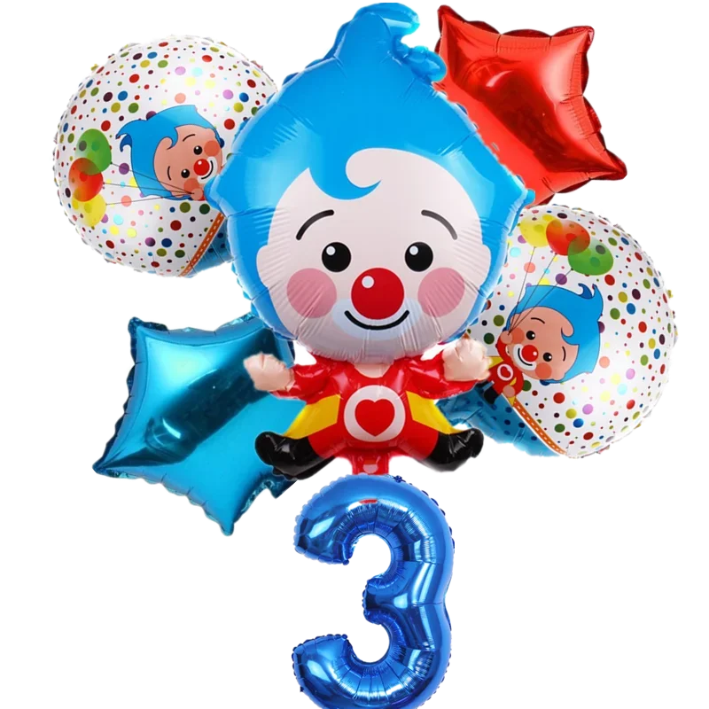 1 Pc Cartoon 18 Inches Clown Plim Plip Clown Foil Balloons Birthday Party Decoration Supplies Baby Shower Air Globos Kids Toys