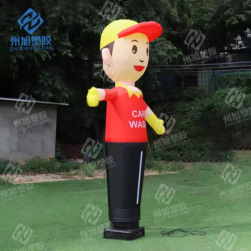 Outdoor autowinkel opblaasbare danser cartoon hoed reclame welkom man golf hand