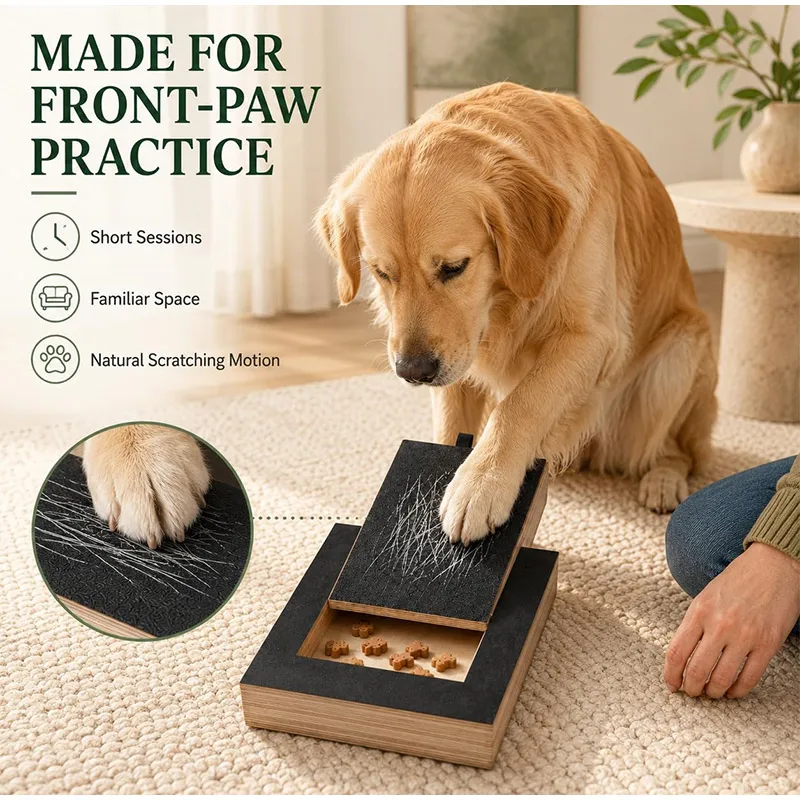 Wooden Dog Nail Scratch Board Pull-out Pet Nail File With Treat Drawer For Reward Filing Portable Scratching Board For Cats Dogs