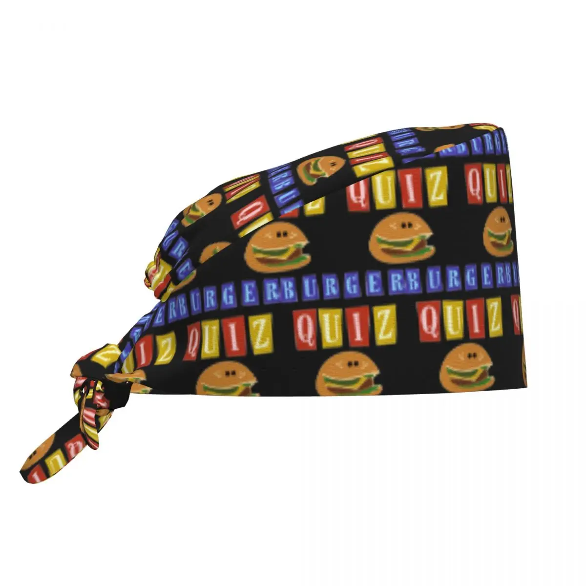 Burger Quizz New Logo Scrub Hat Doctor Working Surgical Cap Unisex Adjustable Nursing Caps for Dentist