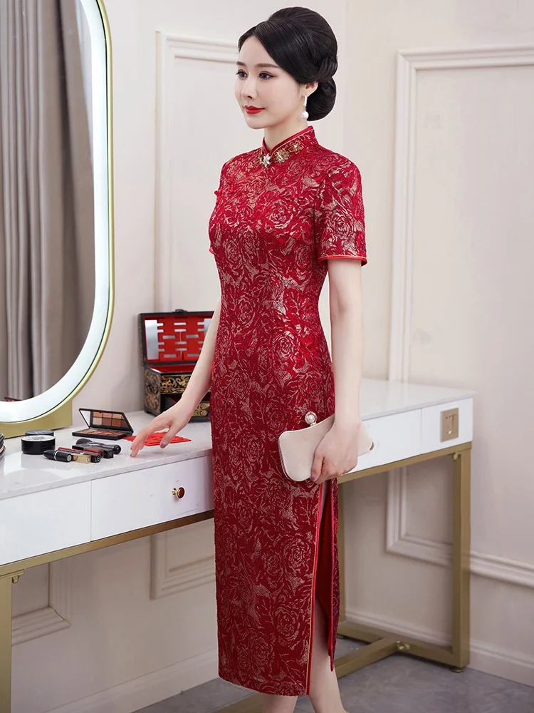 

Модифицированное традиционное китайское свадебное платье Ele Dr Mommy Sle, летняя новинка для свадебного банкета, высокое качество