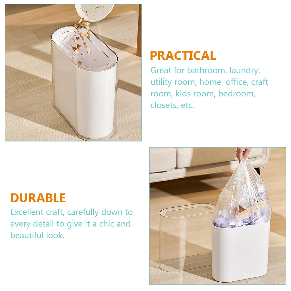

Narrow Place Trash Bin Thickened Plastic Garbage Can For Bathroom Kitchen Bedroom Office Slim Waste Container Household