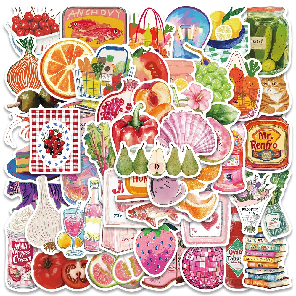 

50 шт. мультяшных ретро-наклеек в стиле граффити, эстетичные стикеры для чехлов телефонов, скрапбукинга, скейтбордов, чемоданов, ноутбуков